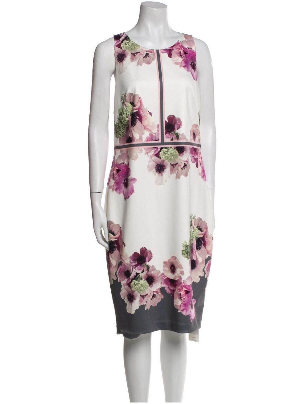 New Ted Baker Nanina Neapolitan Buckle Detail  dress Sz 4 Multicolor